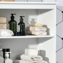 HOMCOM 63" Small Buffet With Hutch, 4-Door Kitchen Pantry, Freestanding Storage Cabinet With Adjustable Shelf For Dining Room, Living Room, White -Homcom GUEST 00a7d090 8384 472c 8f8b 144f82a8b01f