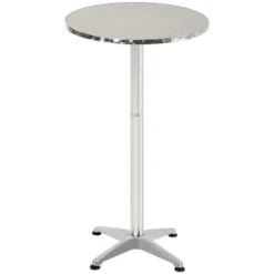 HomCom 24 Inch Round Bar Table 43" H Adjustable Stainless Steel Top Aluminum Frame Home Pub Bistro -Homcom GUEST 025c1cb4 d183 41ba b560 da9b1c85c30e