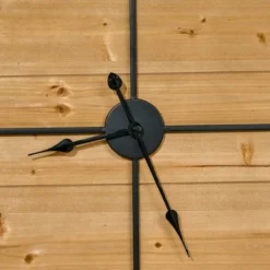 HOMCOM 36 Inch Large Wall Clock, Square Silent Non Ticking Metal Wood Farmhouse Roman Numeral Clocks Decor, Battery Operated, Black And Natural -Homcom GUEST 0b265042 14c5 426c a654 3631726aea80