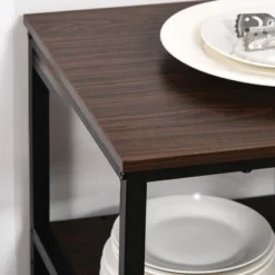 HOMCOM Industrial Wine Rack With 11-Bottles Holder, Free Standing Wine Shelf With Glass Holders For Home Bar, Kitchen, Dark Brown -Homcom GUEST 0cebe4be 0d60 411f 8b6c 875a1fce33fc