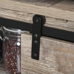 HOMCOM Freestanding Rustic Kitchen Buffet With Hutch, Pantry Storage Cabinet With Sliding Barn Door, Adjustable Shelf, Vintage Wood -Homcom GUEST 0d351e75 91a3 44ef 860a 400d3a0dc6ab