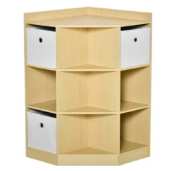 HOMCOM Wooden Kids Cabinet Freestanding Corner Storage Drawer Toys Clothes Books Organizer Dresser Children Bookcase Display Shelf Wardrobe For Bedroom With Anti-toppling Hardware Drawers -Homcom GUEST 0f201a54 ea39 4b30 9cb0 bb2bfdb37fae