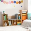 HOMCOM 6-Cubby Kids Bookcase, Reading Nook Organizer With Seat Cushion, Toddler Storage Cabinet Shelf For Playroom Bedroom, 40.5" X 12" X 23.5"