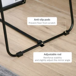 HOMCOM Full Length Glass Mirror, Freestanding Or Wall Mounted Dress Mirror For Bedroom, Living Room, Bathroom, Black 9 HOMCOM Full Length Glass Mirror, Freestanding Or Wall Mounted Dress Mirror For Bedroom, Living Room, Bathroom, Black -Homcom GUEST 116a1afd b031 4041 bb0b f4223ab003d3