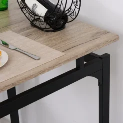 HOMCOM 5 Piece Modern Dining Table And 4 Stools Industrial Dining Set With Footrest & Metal Legs, For Kitchen, Natural -Homcom GUEST 116e0dbb 202c 4c64 9705 aa655fd36d15