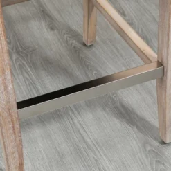 HOMCOM Counter Height Bar Stools Set Of 2, Upholstered 26.75" Seat Height Barstools, Breakfast Chairs With Nailhead-Trim & Tufted Back, Wood Legs -Homcom GUEST 11b8fda0 db58 4381 ba2c 9a07b3ed8ff4