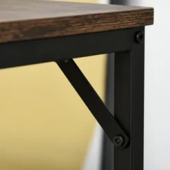 HOMCOM 5-Piece Industrial Dining Table Set, Bar Table & 4 Stools Set, Space Saving For Pub & Kitchen, Black/Brown -Homcom GUEST 12c196ee 0d2e 49f0 aeaf 49037f5fdef0