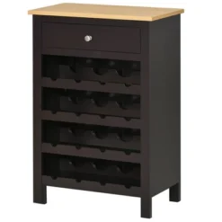 HOMCOM Modern Wine Rack, Storage Cabinet With 16-Bottle Wine Holder And Drawer For Living Room Or Home Bar, Dark Brown -Homcom GUEST 13273b4a 35b8 4c19 84e7 aced4e90115c