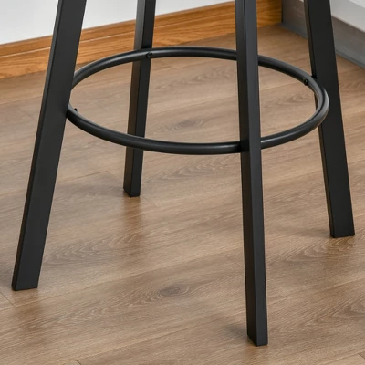 HOMCOM 3 Piece Industrial Adjustable Dining Table Set, Bar Height Bistro Table And Swivel Pub Stools For Small Space 5 HOMCOM 3 Piece Industrial Adjustable Dining Table Set, Bar Height Bistro Table And Swivel Pub Stools For Small Space - Image 5