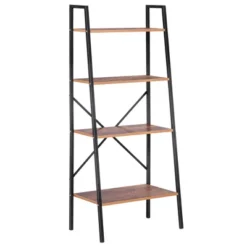 HOMCOM Industrial 4 Tier Ladder Shelf Bookshelf Vintage Storage Rack Plant Stand With Wood Metal Frame For Living Room Bathroom -Homcom GUEST 14d1396d da69 457d adcd efbe829d06ce