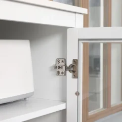 HOMCOM Freestanding Kitchen Pantry, 5-tier Storage Cabinet With Adjustable Shelves And 2 Glass Doors, White -Homcom GUEST 155e2bb7 3754 42dc a234 a0d5c81fcd58