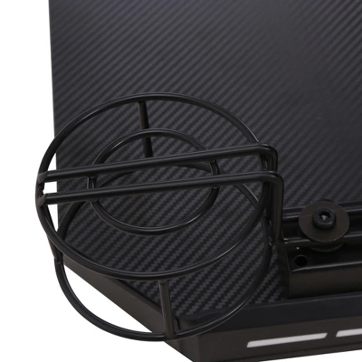 HOMCOM 47" Racing Style Gaming Desk, Z-Shaped Computer Table With LED Lights, Swivel Cup Holder, Headphone Hook And Cable Management Holes, Black 4 HOMCOM 47" Racing Style Gaming Desk, Z-Shaped Computer Table With LED Lights, Swivel Cup Holder, Headphone Hook And Cable Management Holes, Black - Image 4