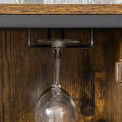 HOMCOM Industrial Wine Rack For 9 Bottles, Retro Liquor Cabinet With Glass Holders, Mesh Doors, And Storage Shelf For Home Bar, Dining Room, Brown 8 HOMCOM Industrial Wine Rack For 9 Bottles, Retro Liquor Cabinet With Glass Holders, Mesh Doors, And Storage Shelf For Home Bar, Dining Room, Brown -Homcom GUEST 1a15b50e b60c 4dc7 a0ca ca9d7051bda1