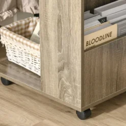 HOMCOM C-Shaped Sofa Side Table Mobile End Table With Storage And Wheels For Living Room, Bedroom, Office -Homcom GUEST 209949ad f4f4 450b 9dc5 9c24b9cebe5f
