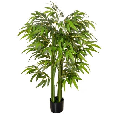 HOMCOM 4.5FT Artificial Bamboo Tree, Faux Decorative Plant In Nursery Pot For Indoor Or Outdoor Décor 3 HOMCOM 4.5FT Artificial Bamboo Tree, Faux Decorative Plant In Nursery Pot For Indoor Or Outdoor Décor - Image 3