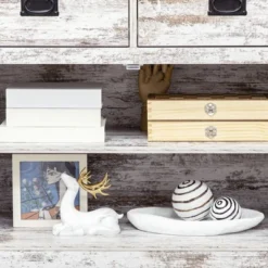 HOMCOM Rustic Storage Cabinet Sideboard With 2 Drawers And 2 Cupboard, Distressed White 9 HOMCOM Rustic Storage Cabinet Sideboard With 2 Drawers And 2 Cupboard, Distressed White -Homcom GUEST 21aac6bd 0f42 41cd 8640 2a5f09f14cae