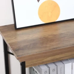 HOMCOM 2-Tier Shelf, Modern Style Bookshelf With Metal Frame For Living Room, Bedroom, And Office, Brown -Homcom GUEST 2403074c 6e44 46d1 a3cc 1fa2680f7bd2