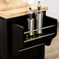 HOMCOM Rolling Kitchen Island On Wheels, Utility Serving Cart With Rubberwood Top, Towel Rack, Spice Rack And Storage Cabinet 10 HOMCOM Rolling Kitchen Island On Wheels, Utility Serving Cart With Rubberwood Top, Towel Rack, Spice Rack And Storage Cabinet -Homcom GUEST 266b5519 20ce 4a96 89c1 0c2b89329614