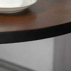 HOMCOM 42"H Rustic Industrial Bar Table Pub Table Elm Wood Top With Metal Base -Homcom GUEST 26e47aa0 6fa8 4a9e 81a6 f5f2426727b0