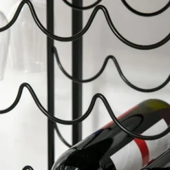 HOMCOM 24-Bottle Industrial Modern Wine Rack Table, Freestanding 6 Tier Wine Bottle Organizer With Glass Stemware Holder , Natural / Black -Homcom GUEST 26e4a6cf 5fe5 406c bf7b ea770a4d0dfb