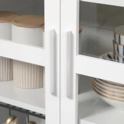 HOMCOM Freestanding Kitchen Pantry, 5-tier Storage Cabinet With Adjustable Shelves And 2 Glass Doors, White -Homcom GUEST 2753f99c a72a 4957 b1bd e40f6db78f1a