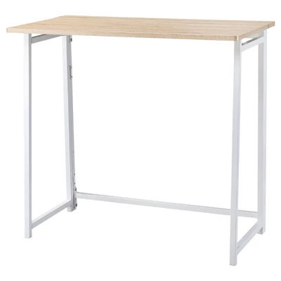 HOMCOM Writing Desk, 31.5" Folding Table For Small Space, Computer Desk With Metal Frame, Space-Saving Workstation For Home Office 6 HOMCOM Writing Desk, 31.5" Folding Table For Small Space, Computer Desk With Metal Frame, Space-Saving Workstation For Home Office - Image 6