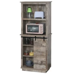 HOMCOM Freestanding Rustic Kitchen Buffet With Hutch, Pantry Storage Cabinet With Sliding Barn Door, Adjustable Shelf, Vintage Wood -Homcom GUEST 2c4ed060 997b 4ca4 944d 1fe0e5049b34
