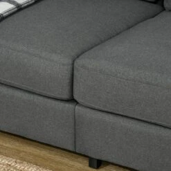 HOMCOM 3-Seater Sofa Couch, 71" Modern Linen Fabric Sofa With Rubber Wood Legs And Slatted Frame For Living Room, Bedroom And Apartment, Dark Gray -Homcom GUEST 2d850f5b 3645 4dcc ac5d ee2908657f7c