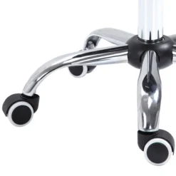 HOMCOM Crescent Rolling Salon Stool With Adjustable Height, Breathable Open Back, Foam Cushion Seat, And 5 Caster Wheels, Black -Homcom GUEST 2f67c824 342a 4f27 8f1a 54189575714e