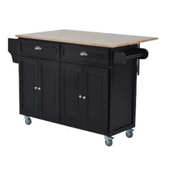 HOMCOM Rolling Kitchen Island Storage Cart Table W/ Drop Leaf Top -Homcom GUEST 30300d9d 5616 4f71 8a44 30cd941d8ce1