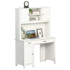 HOMCOM Computer Desk With Hutch, Home Office Workstation With Storage Shelves Drawers Cabinets 9 HOMCOM Computer Desk With Hutch, Home Office Workstation With Storage Shelves Drawers Cabinets -Homcom GUEST 30aab3ed 61d8 4794 857a 9cd9abe26b1c