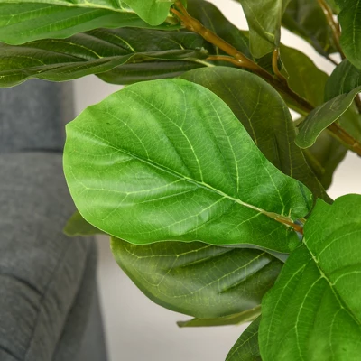 HOMCOM 5FT Artificial Fiddle Leaf Fig Tree, Faux Decorative Plant In Nursery Pot For Indoor Or Outdoor Décor 4 HOMCOM 5FT Artificial Fiddle Leaf Fig Tree, Faux Decorative Plant In Nursery Pot For Indoor Or Outdoor Décor - Image 4