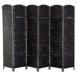 HOMCOM 6' Tall Wicker Weave 6 Panel Room Divider Privacy Screen -Homcom GUEST 3181e469 bde9 4f82 8ae8 ac1c16802fde