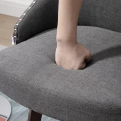 HOMCOM Bar Stools Set Of 2, Linen Fabric Kitchen Counter Stools With Nailhead Trim, Rubber Wood Legs And Footrest For Dining Room, Counter, Pub 10 HOMCOM Bar Stools Set Of 2, Linen Fabric Kitchen Counter Stools With Nailhead Trim, Rubber Wood Legs And Footrest For Dining Room, Counter, Pub -Homcom GUEST 32813994 4184 4812 90bc 41916b01bc2d