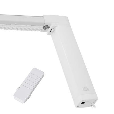 HOMCOM Smart Curtains System With Adjustable Tracks Rod (up To 180 In), Compatible With Alexa, Google Home Voice, WiFi App, Remote Control, White 3 HOMCOM Smart Curtains System With Adjustable Tracks Rod (up To 180 In), Compatible With Alexa, Google Home Voice, WiFi App, Remote Control, White - Image 3