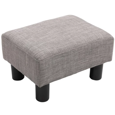HOMCOM 16” Cube Modern Linen Fabric Pouf Footrest Ottoman 5 HOMCOM 16” Cube Modern Linen Fabric Pouf Footrest Ottoman - Image 5