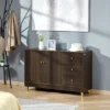 HOMCOM Modern Sideboard, Storage Cabinet, Accent Cupboard With 3 Drawers, Adjustable Shelf For Kitchen, Living Room, Brown
