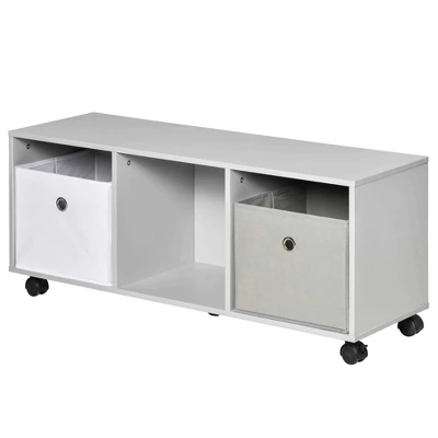 HOMCOM Kids Toy Chest With Cloth Drawers, Cabinet Storage Organizer Children Display Shelf For Toys, Clothes, Or Books For Bedroom With Wheels 3 HOMCOM Kids Toy Chest With Cloth Drawers, Cabinet Storage Organizer Children Display Shelf For Toys, Clothes, Or Books For Bedroom With Wheels - Image 3