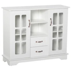 HOMCOM Modern Storage Console Cabinet With 2 Framed Glass Doors And 2 Drawers For Kitchen Or Living Room 11 HOMCOM Modern Storage Console Cabinet With 2 Framed Glass Doors And 2 Drawers For Kitchen Or Living Room -Homcom GUEST 3510f964 4e06 45bb bde0 102f06cab89f