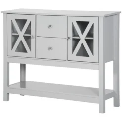 HOMCOM 70" Kitchen Buffet Hutch With 3-Tier Shelving, Freestanding Storage Pantry Cabinet With Adjustable Shelves, Countertop, Gray -Homcom GUEST 36ca1e6e 8048 468c a81d 637f6c32595f