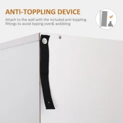 HOMCOM 66" Buffet With Hutch, Freestanding Kitchen Pantry With 2 Large Cabinets, 1 Pull Up Cabinet, 3 Drawers & Wide Countertop, White -Homcom GUEST 371947ec d48c 47b3 b170 125f3d87458b