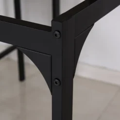 HOMCOM 5 Piece Modern Dining Table And 4 Stools Industrial Dining Set With Footrest & Metal Legs, For Kitchen, Natural -Homcom GUEST 379ebc80 5647 4125 963f 445f7247e9db