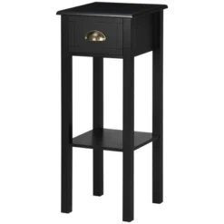 HOMCOM 2-Tier Side Table With Drawer, Narrow End Table With Bottom Shelf, For Living Room Or Bedroom, Black 7 HOMCOM 2-Tier Side Table With Drawer, Narrow End Table With Bottom Shelf, For Living Room Or Bedroom, Black -Homcom GUEST 3a960981 43aa 4dad bbba c4e61ae8b2a6