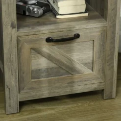 HOMCOM Farmhouse Side Table With 1 Drawer, 1 Open Shelf And Tabletop For Living Room, Gray Oak 9 HOMCOM Farmhouse Side Table With 1 Drawer, 1 Open Shelf And Tabletop For Living Room, Gray Oak -Homcom GUEST 3dca5abb 386d 4f3c b327 be5b0e734e5a