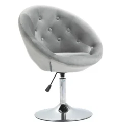 HOMCOM Modern Makeup Vanity Chair Round Tufted Swivel Accent Chair With Chrome Frame Height Adjustable For Living Room 10 HOMCOM Modern Makeup Vanity Chair Round Tufted Swivel Accent Chair With Chrome Frame Height Adjustable For Living Room -Homcom GUEST 3eb7ddde 9759 4cbd babc 4be95b58f243