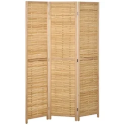 HOMCOM Room Divider, 5.5' Tall Bamboo Portable Folding Privacy Screens, Hand-Woven Double Side Partition Wall Dividers For Home, Natural -Homcom GUEST 3fe7bbec 1d01 4752 b1e1 be41ec134544