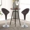 HOMCOM Adjustable Bar Stools Set Of 2, Rattan Bar Height Barstools With Swivel For Pub Counter Kitchen