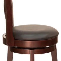 HOMCOM Traditional Bar Stool, 31 Inch Seat Height Barstool, Swivel PU Leather Upholstered Chair, With Cross Back And Rubberwood Frame -Homcom GUEST 436ce644 9ba1 4c43 8d58 b7d40b2325f3