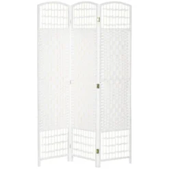 HOMCOM Room Divider, Folding Privacy Screen, 5.6' Room Separator, Wave Fiber Freestanding Partition Wall Divider -Homcom GUEST 46f33611 a58d 4924 9386 60739271e473