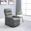 HOMCOM Power Lift Assist Recliner Chair For Elderly With Remote Control, Linen Fabric Upholstery Gray